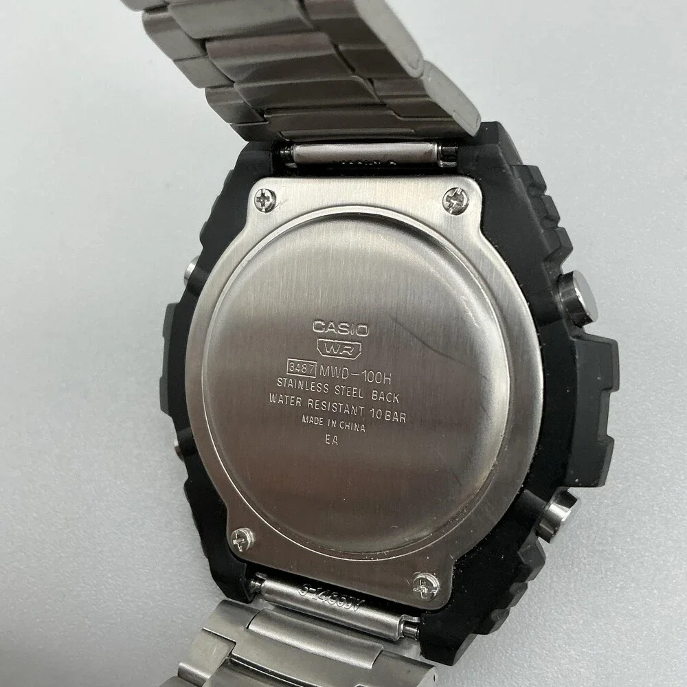 Casio Illuminator 3487 MWD-100H Mens Watch 51mm Black Digital Stainless Alarm